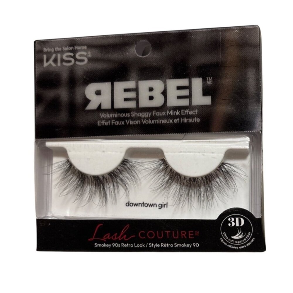 Kiss Eyelashes Rebel Downtown Girl 3D Faux Mink Smokey 90s Retro Lash Couture